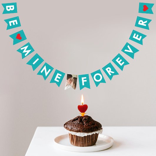 Romantische turquoise liefde Valentijn vieren foto Vlaggetjes