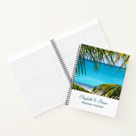 Romantische turquoise tropische strand bruiloft pl notitieboek