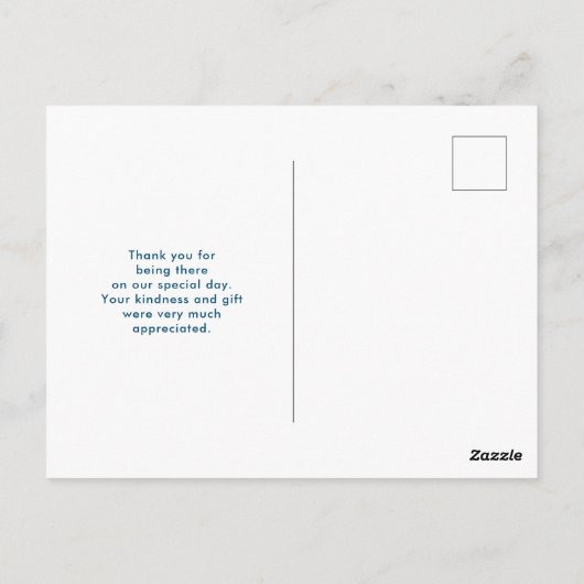 Romantische turquoise tropische strandbruiloft bed briefkaart (Achterkant)