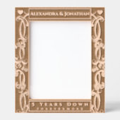 Romantische Twee Hart Scroll Pas getrouwd Trouwfot Gegraveerde Lijstjes (Voorkant)