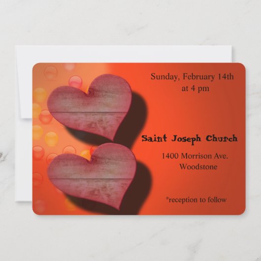 Romantische twee harten bruiloft uitnodiging (Achterkant)