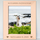 Romantische twee harten Pas getrouwd bruiloft foto Gegraveerde Lijstjes