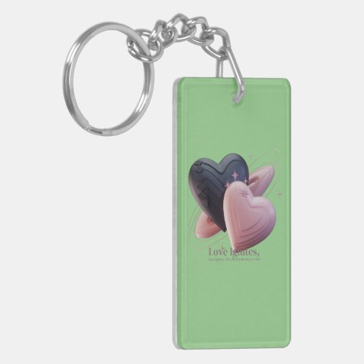 Romantische twee harten Sleutelhanger (Voorkant Links)