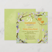 Romantische Twee Hartjes 50ste Huwelijksverjaardag Kaart (Voorkant / Achterkant)