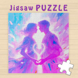 Romantische Tweelingziel Liefde Man en Vrouw met H Legpuzzel
