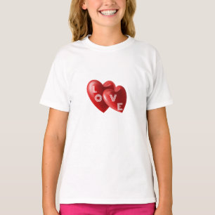 Romantische Twin Heart Liefdesgrafische Markering T-shirt