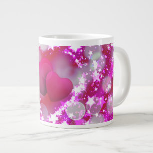 Romantische Twin Heart Sparkling Star Valentijnsda Grote Koffiekop