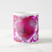 Romantische Twin Heart Sparkling Star Valentijnsda Grote Koffiekop (Voorkant)