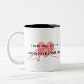 Romantische TwoTone Mok Ik mis je, maar ik ben ban (Links)