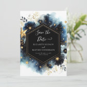 Romantische Typografie Hemelse bruiloft Save The Date (Staand voorkant)