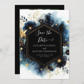 Romantische Typografie Hemelse bruiloft Save The Date (Voorkant / Achterkant)