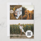 Romantische Typografie QR Code Foto Opslaan van de Save The Date (Achterkant)