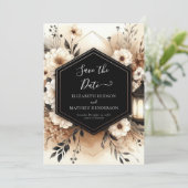 Romantische Typografie Rustieke bruiloft Save The Date (Staand voorkant)