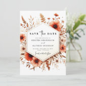 Romantische Typografie Terracotta Wedding Save The Date (Staand voorkant)