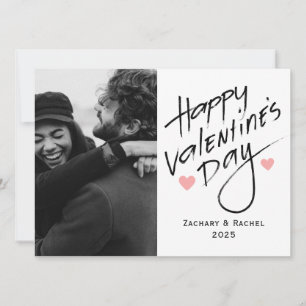 Romantische Typografie Valentijnsdag paar 1 foto Feestdagenkaart