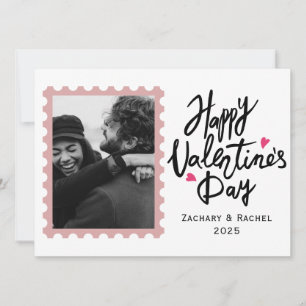 Romantische Typografie Valentijnsdag paar 1 foto Feestdagenkaart