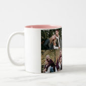 Romantische Typografie Valentijnsdag paar 3 foto Tweekleurige Koffiemok (Links)