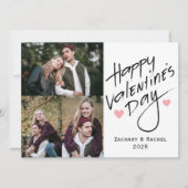 Romantische typografie Valentijnsdag stel 3 foto Feestdagenkaart (Voorkant)