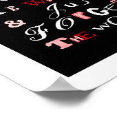 Romantische Typografie Word Art Red Black White Poster (Hoek)