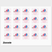 Romantische Uilen en harten Vierkante Sticker (Vel)