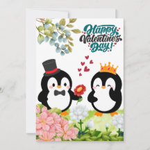 Romantische uitnodiging pinguïnpaar
