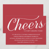 Romantische uitnodiging voor 40-jarig huwelijksjub (Voorkant / Achterkant)