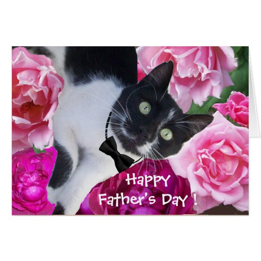 ROMANTISCHE VADERDAG KAT MET ROZE ROZEN (Voorkant Horizontaal)