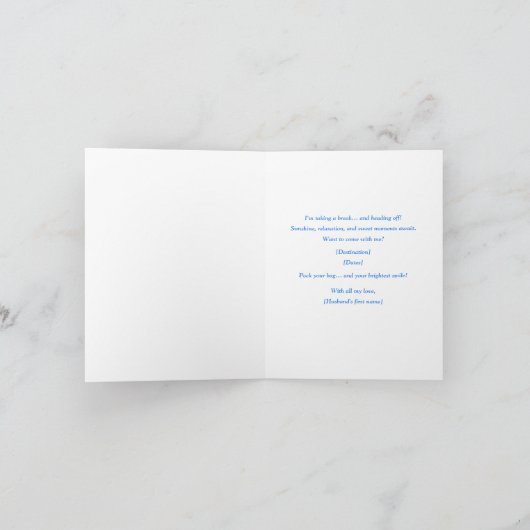 Romantische vakantie-uitnodiging Kaart voor koppel (Binnen)