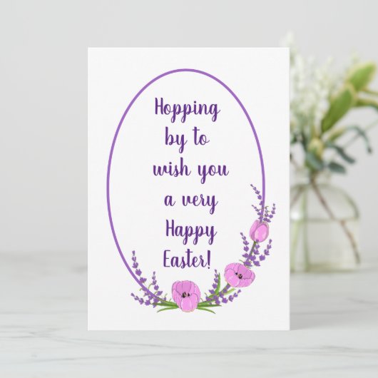 Romantische vakantieworsten Tulip bloemen Pasen (Staand voorkant)