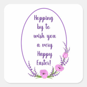 Romantische vakantieworsten Tulip bloemen Pasen Vierkante Sticker