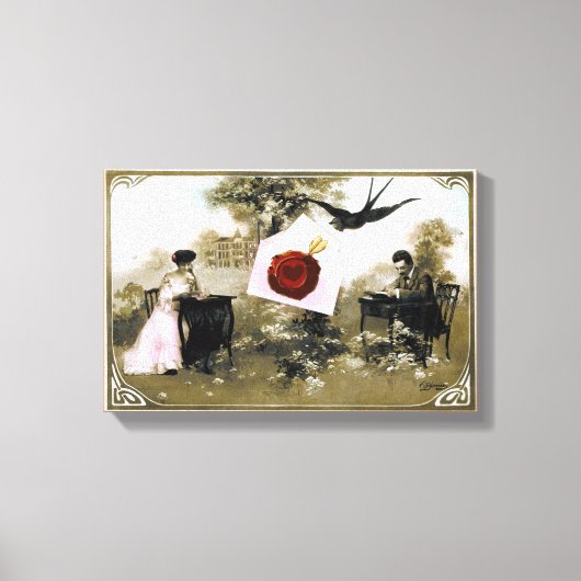 ROMANTISCHE VALENTIJN BRIEF, RODE WAX SEAL CANVAS AFDRUK (Voorkant)