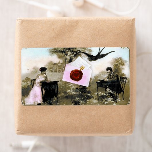 ROMANTISCHE VALENTIJN BRIEF, RODE WAX SEAL ETIKET (Insitu)