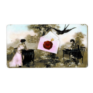 ROMANTISCHE VALENTIJN BRIEF, RODE WAX SEAL ETIKET