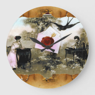 ROMANTISCHE VALENTIJN BRIEF, RODE WAX SEAL GROTE KLOK