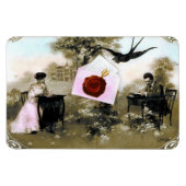 ROMANTISCHE VALENTIJN BRIEF, RODE WAX SEAL MAGNEET (Horizontaal)