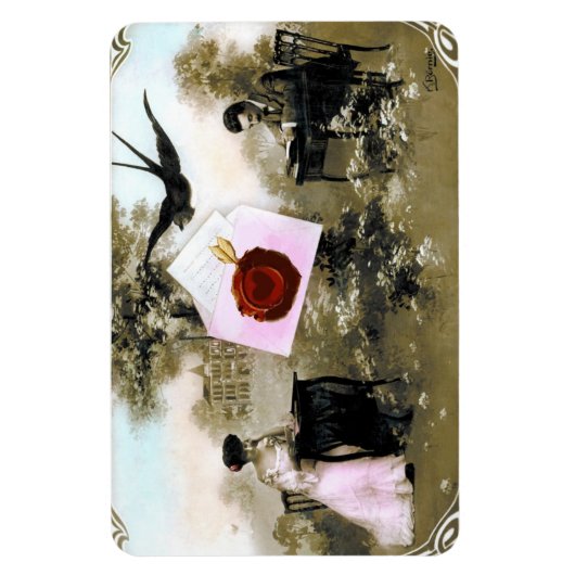 ROMANTISCHE VALENTIJN BRIEF, RODE WAX SEAL MAGNEET (Verticaal)