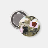 ROMANTISCHE VALENTIJN BRIEF, RODE WAX SEAL MAGNEET (Voorkant / Achterkant)