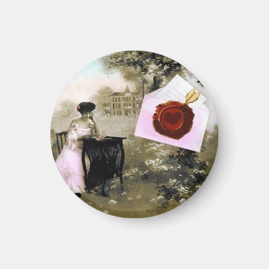 ROMANTISCHE VALENTIJN BRIEF, RODE WAX SEAL MAGNEET (Voorkant)