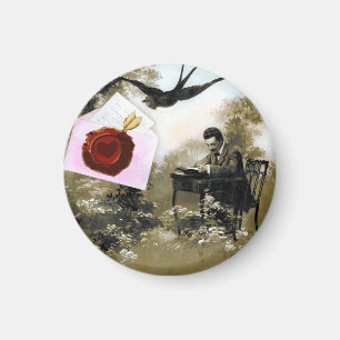 ROMANTISCHE VALENTIJN BRIEF, RODE WAX SEAL MAGNEET