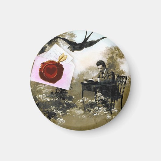 ROMANTISCHE VALENTIJN BRIEF, RODE WAX SEAL MAGNEET (Voorkant)