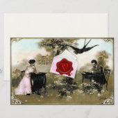 ROMANTISCHE VALENTIJN BRIEF, RODE WAX SEAL MONOGRA BRIEFPAPIER (Voorkant / Achterkant)