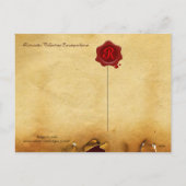 ROMANTISCHE VALENTIJN BRIEF, RODE WAX SEAL MONOGRA FEESTDAGENKAART (Achterkant)