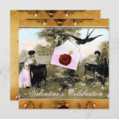 ROMANTISCHE VALENTIJN BRIEF, RODE WAX SEAL MONOGRA KAART (Voorkant / Achterkant)