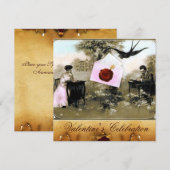 ROMANTISCHE VALENTIJN BRIEF, RODE WAX SEAL MONOGRA KAART (Voorkant / Achterkant)