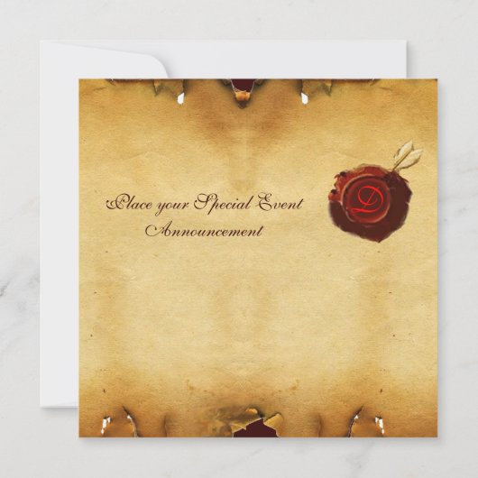 ROMANTISCHE VALENTIJN BRIEF, RODE WAX SEAL MONOGRA KAART (Achterkant)