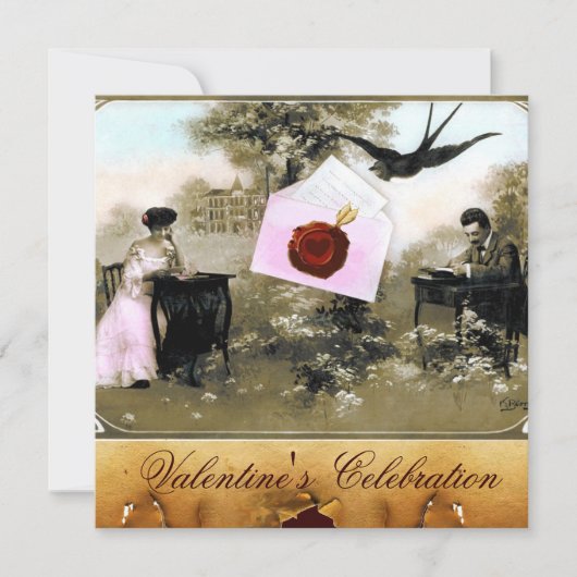 ROMANTISCHE VALENTIJN BRIEF, RODE WAX SEAL MONOGRA KAART (Voorkant)