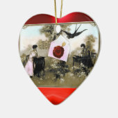 ROMANTISCHE VALENTIJN BRIEF, RODE WAX SEAL MONOGRA KERAMISCH ORNAMENT (Links)