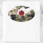 ROMANTISCHE VALENTIJN BRIEF, RODE WAX SEAL MONOGRA OVALE STICKER (Tas)