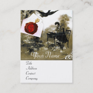 ROMANTISCHE VALENTIJN BRIEF, RODE WAX SEAL MONOGRA VISITEKAARTJE