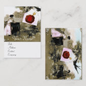 ROMANTISCHE VALENTIJN BRIEF, RODE WAX SEAL MONOGRA VISITEKAARTJE (Voorkant / Achterkant)